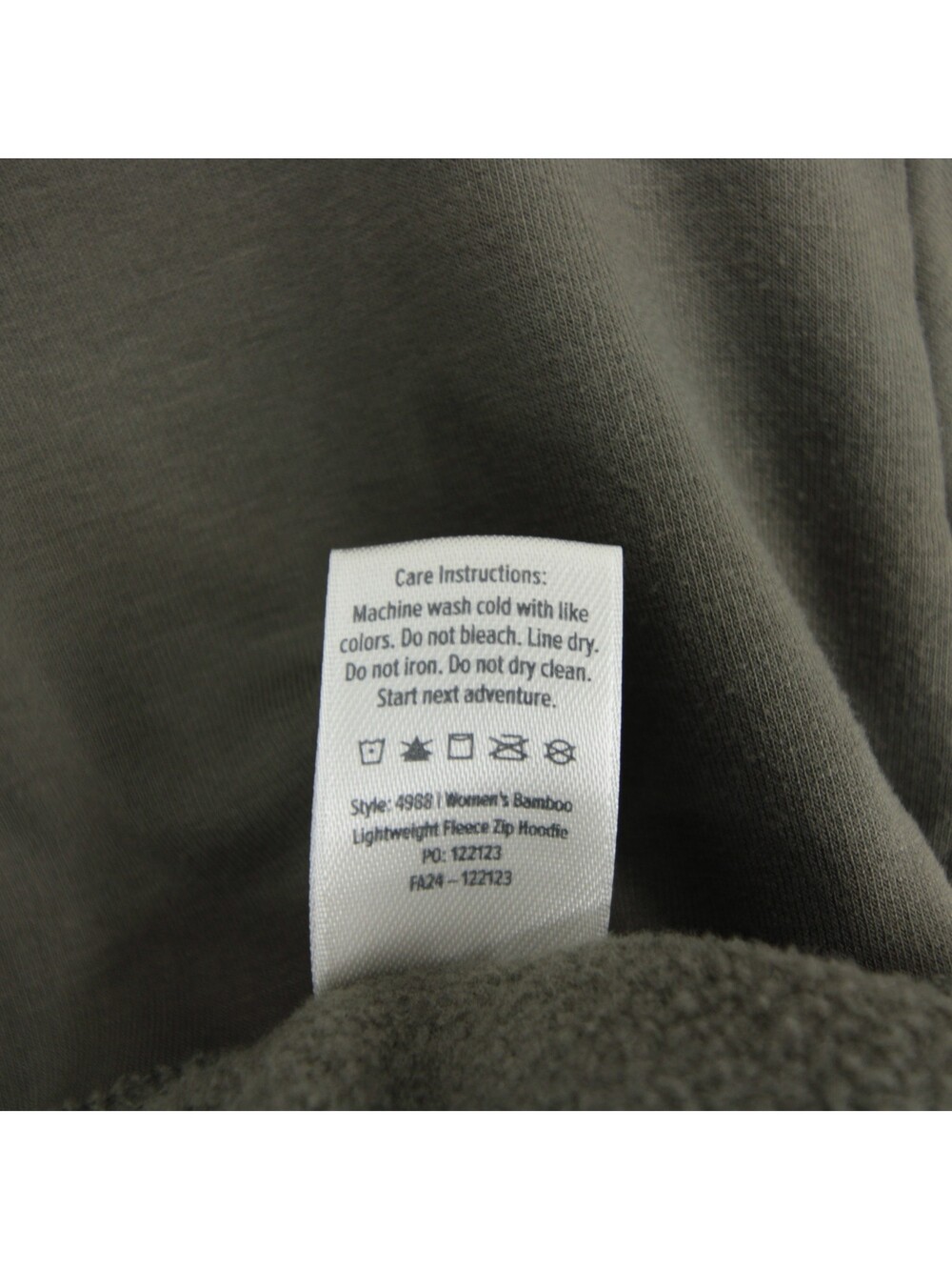Free Fly Bamboo Lightweight Fleece Zip Hoodie Womens L Green Full Zip Pockets - Picture 10 of 10